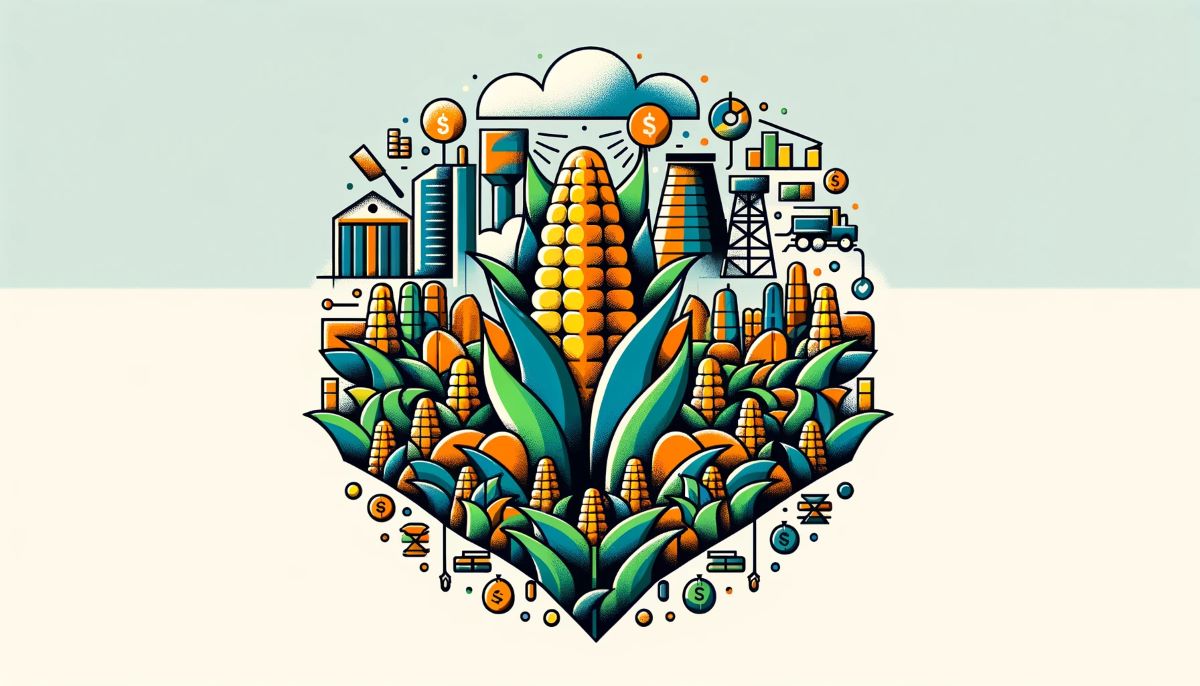 asset-scholar-acretrader-webinar-resize | Asset Scholar Depicts 2D images of corn, farming, and financial symbols. Represents an AcreTrader webinar.