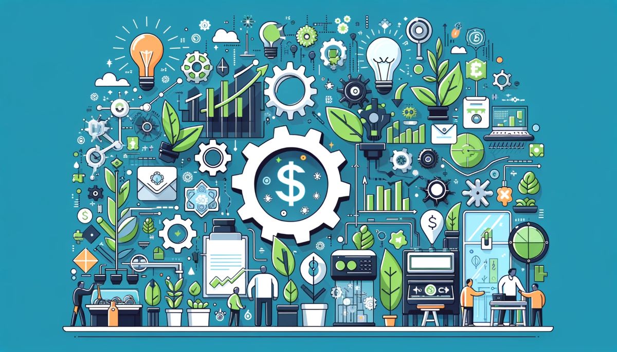 asset-scholar-seed-invest-review-resize | Asset Scholar Depicts a collage of financial, growth, and investing symbols with a plant motif. Represents SeedInvest.